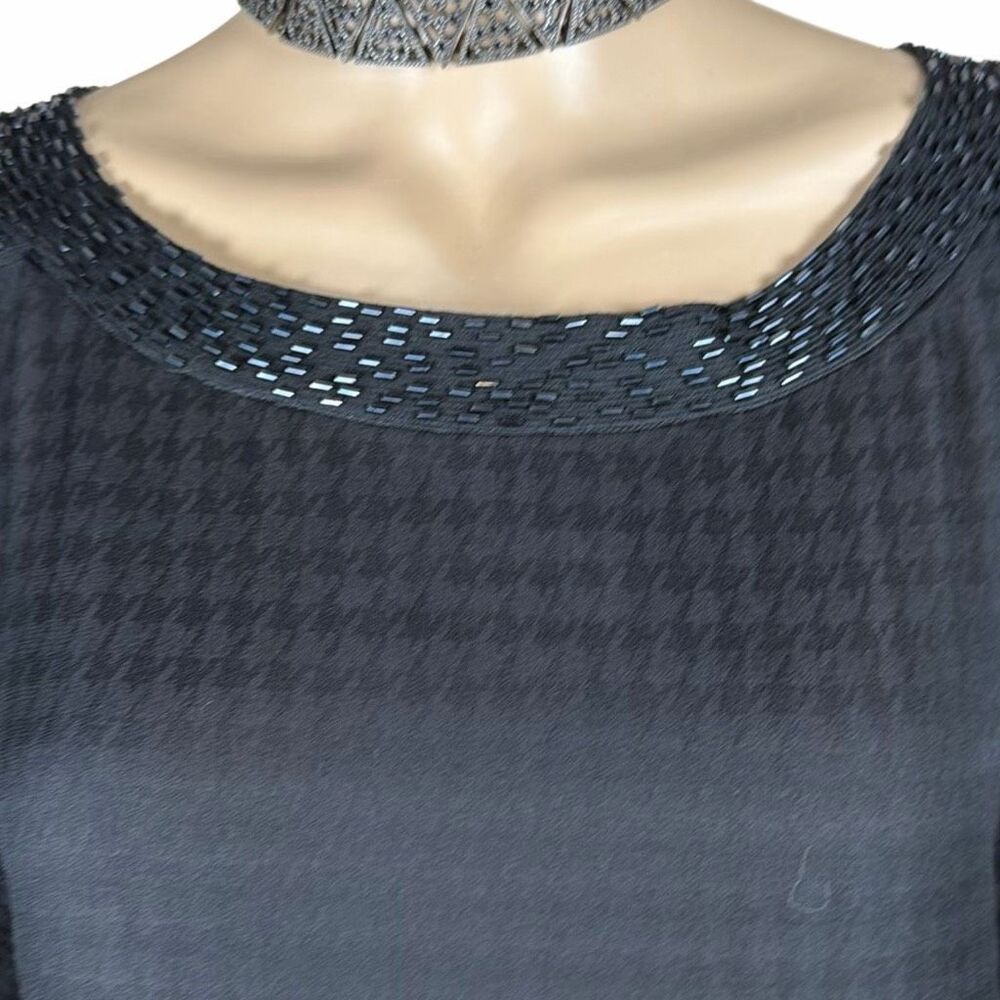 NWT Nina Ricci Black Silk Georgette Beaded Cold Shoulder Maxi Gown Dress FR 44 U - Picture 5 of 16